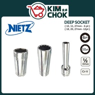 Nietz Deep Socket 1/2" 6-Point & 12 Point (10-27mm) | Long Socket CRV Hand Socket