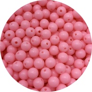 (20 gr) Manik Mote Susu Manik Pastel Bulat Manik Kaput - Merah Muda, 8 mm