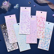 STICKER - Cute Glitter Ribbon Sticker Sheet Sparkle Cute Ribbon m, Plastic Sticker in sheet form