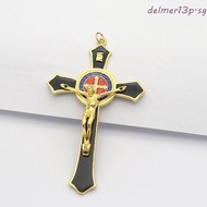 DELMER13P Catholic Jesus Cross, Religious Charm Alloy Saint Crucifix Pendant, Jesus Statue Prayer Ca