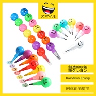 SUMAIRU 7Colors Emoji Bullet Round Stacking Cartoon Crayon Pencil Writing Utencil Cute Pensel Non Sh