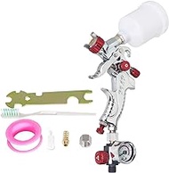 High Atomization Mini HVLP Gravity Feed Touch Up Air Spray Gun with Air Regulator Paint Sprayer For Repairing Paint 125cc Cup 0.8mm Nozzle Red