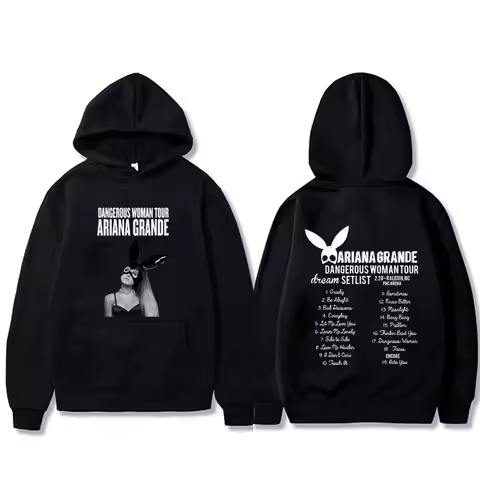 Ariana Grande Dangerous Woman Tour Hoodie Male Fashion Trend Streetwear Men Women's Vintage Oversize