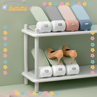 BUTUTU Double Stand Shelf, Adjustable Space Savers Shoe Rack,  Durable Plastic Double Layer Footwear Support Slot Home