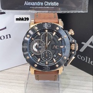 ALEXANDRE CHRISTIE COLLECTION AC9205MC BROWN LEATHER MEN'S WATCH