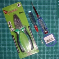 Tang kombinasi+Obeng bolak balik+Tespen satu paket