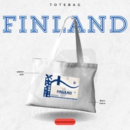 Discountgedegedean Totebag Souvenir Finland Helsinki Bag By Finland Material Blacu Screen Printing T