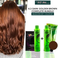 6.3 DARK GOLDEN BROWN COMPLETE BUNDLE! Bremod Hair Color & Hair Bleaching Set