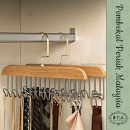 Solid Wood 8-Hook Hanger / Penyangkut Kayu 8 Cangkuk (READY STOCK)