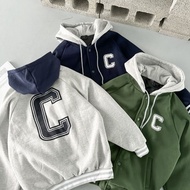 Felizo Varsity Jacket BIG Size C Logo INITIAL Screen Printing Simple Baseball Jacket Mix Combination