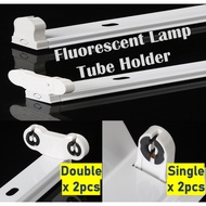 Single Double Fluorescent Lamp Holder T8  Light Socket Replacements LED Fluorescent Tube Kaki Lampu 