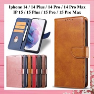 Wallet-type leather case for IPhone 16, 16Pro, 16 Plus, 16 Promax, 15, IP 15 Pro, IP 15 Plus IP 15 P