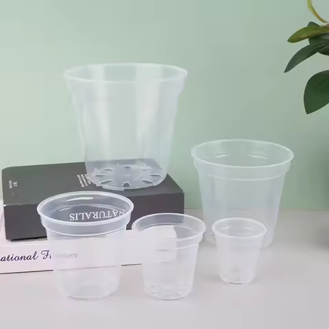 Round Planter Pot Orchid Nursery Container Planter Container Transparent Orchid Container Round Star