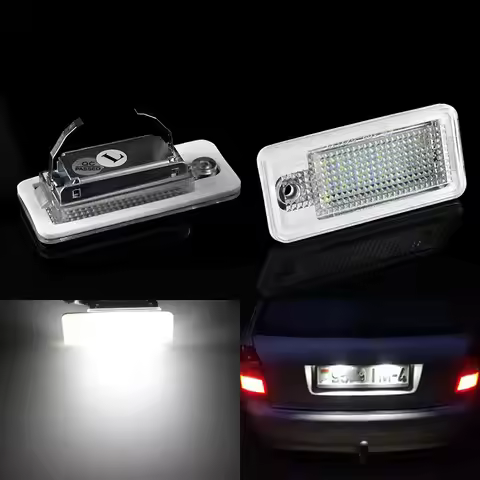 2Pcs Error Free LED License Number Plate Light Lamps canbus For Audi A6 4F RS6 C6 A4 B6 B7 S4 RS4 A3