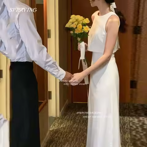 SPRAYING Korea 2 Piece Wedding Dress Korea Photoshoot Mermaid Bridal Gown Floor Length Formal Occasi