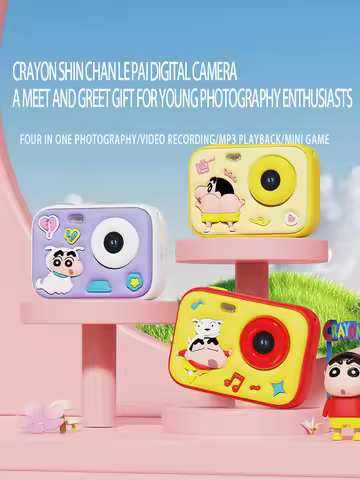 Crayon Shin Chan 9600W Digital Camera Front Back HD Dual Camera Cartoon filters Cover Game Function 