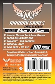Yucatan Narrow Card Game Sleeves 54 X 80 MM (100 pack) for Settlers of Catan