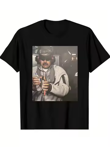Nicolas Maduro's Handcuffed Detention on A Warship-themed T-shirt, Heavy Cotton T-shirt, Men's Cloth