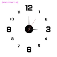 GREATSHORE DIY Wall Clock For Home Office Frameless Modern 3D Wall Clock Mirror Stickers Hotel Room Design School Decoration SG