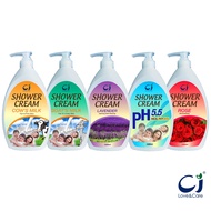 *CJ* Shower Cream 1000ml ( Goat Milk ), ( Cow Milk ), ( Lavender ), ( PH 5.5 ), ( Rose )