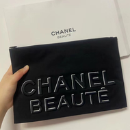 Chanel - CHANEL香奈兒專櫃VIP新禮新款帆布袋手拿包隨身收納袋化妝包經典黑色可改造（平行進口）