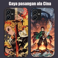 DK-59 Demon Slayer X Casing GLASS soft frame black VIVO iQOO Z6 Y35 Y22S Y28 Y75 Y55 Y22 V25 5G