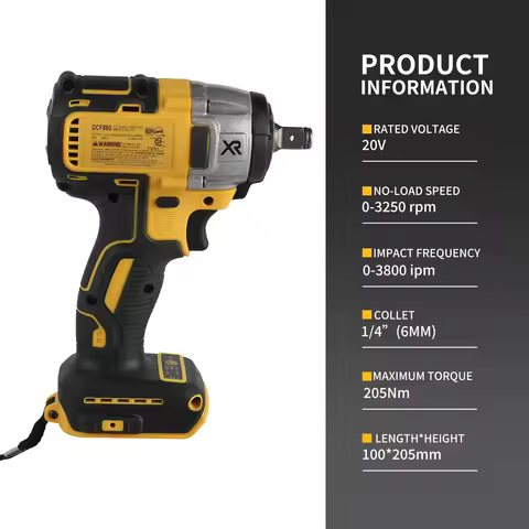 Dewalt DCF880 Brushless Impact Wrench 205Nm High Torque Cordless Electric Wrench Tire Repair Recharg