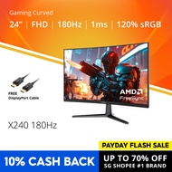 PRISM+ X240 (1500R) 24 180Hz/240Hz 1ms Curved FHD [1920 x 1080] Adaptive Sync Ready Gaming Monitor