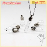 【Ready Stock】Unisex Glass Bottle Necklace Wishing Bottle Keepsake Fillable DIY Vial Glass Amulet Bot