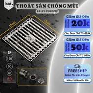 Bathroom floor drain funnel size 15x15cm, 304 stainless steel floor drain, anti-odor and insect