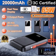 (3C Certified) WP 3C Powerbank 20000mah Fast Charging 65W Super Fast Charge Slim Portable Power bank