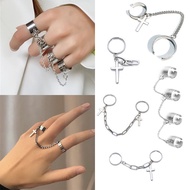 Fashion 4 Finger Chain Ring Adjustable Joint Ring Hip Hop Punk Finger Ring For Women Men Egirl Datin