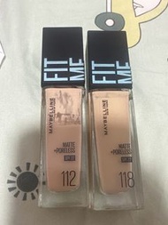 Maybelline Fit Me Matte + Poreless 粉底液（112