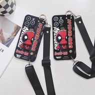 Huawei Y5 2018 Y5 Prime Y5P Y6P Y6 2018 Y6 2018 Y5 Lite 2018 Prime 2018 Y6 2019 Y6 Pro 2019 Y6S Cute Cartoon Spider-Man SpiderMan Phone Case with Wristbands and Long Lanyard