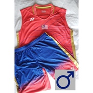 YONEX 1003LCW LEE CHONG WEI Rio Olympics 2016 Red Blue Shirt Size XL Plus Pants Size XL