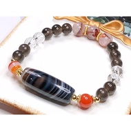 Tibetan Dzi Bead Sky Eyes Dzi Beads 藏传天眼天珠 32.4x12.3mm