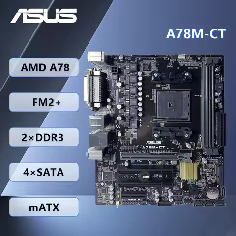 ASUS A78M-CT Motherboard M-ATX AMD A78 Chipset FM2+/FM2 DDR3 32GB SATA3 DVI-D VGA for AMD Athlon X4/