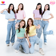 ChobCrop เสื้อครอป พาสเทล เอวลอย PASTEL CROP แขนสั้น คอกลม ผ้าคอตตอน มี3ทรง สีพาสเทล (ชมพู ฟ้า ขาว เ