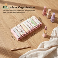 LILY 10 Grid Nail Art Transfer Paper Storage Box Colorful 3D Printed Organizer Display Stand for Pro
