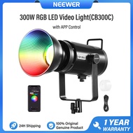 NEEWER CB300C ไฟวิดีโอ LED RGB 300Wพร้อมการควบคุมแอปฉาก17 29600Lux 2500-7500K CRI97 +