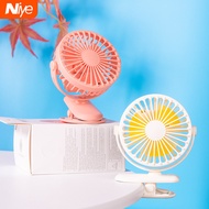 Niye USB Fan Kipas Angin Mini Desk USB Rechargeable Fan Desk Clip Type Office Desk USB Portable Fan