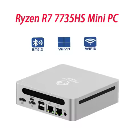SZBOX AMD Ryzen R7 7735HS Mini PC Windows 11 DDR5 WIFI6 BT5.2 16GB 32GB SO-DIMM*2 M.2 2280 4K Portab