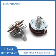 2Pcs/lot RS25 Type Shaft Panel Mount 2P6T Band Rotary Switch Selector Pole 2 6 Position Flower Shaft