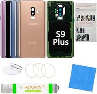 Galaxy S9+ Rear Glass Back Cover Replacement with Pre-Installed Camera Lens + All The Adhesive + Repair Tool Kit for Samsung Galaxy S9 Plus SM-G965 All Carriers (Sunrise Gold)