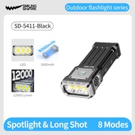 ไฟฉายฉลามยิ้มแอลอีดีซุปเปอร์สว่าง * 3ไฟฉาย12000LM 8โหมด Stepless Dimming Type-C ชาร์จได้กลยุทธ์แสงแฟ
