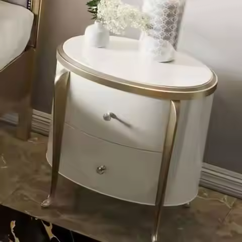 Table Furniture Organzizer Modern Night Bedside Storage Table Luxury Trendy Mesilla De Noche Gold Si