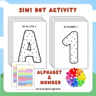 NEW DO A DOT ACTIVITY ALPHABET NUMBER RECOGNITION STICKER COLOUR A4 NOMBOR HURUF COLOUR DOT STICKER 