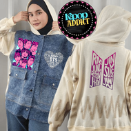 Jaket BTS Bahan JEANS COMBI FLEECE