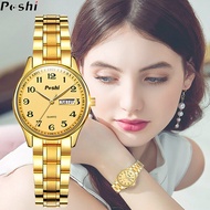 POSHI Classic Women Watch Quartz Date Stainless Steel Watch for Women Small Size Circle Fashion Casual Original Water Proof Ladies Watch