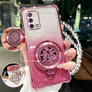 【 NEW】Case for OPPO A74 A95 4G 5G phone case 3D Wealth Bracket new bracelet Phone Casing